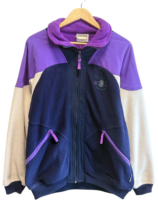 Vintage 80's Adidas Nature Zip Up Fleece Jacket Size Medium