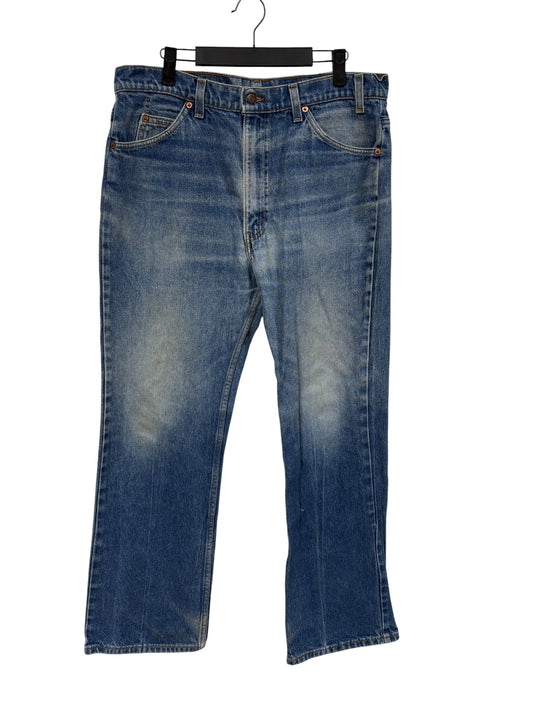 Vintage 90's Levi's 517 Boot Cut Orange Tab Denim Jeans Size 34x30