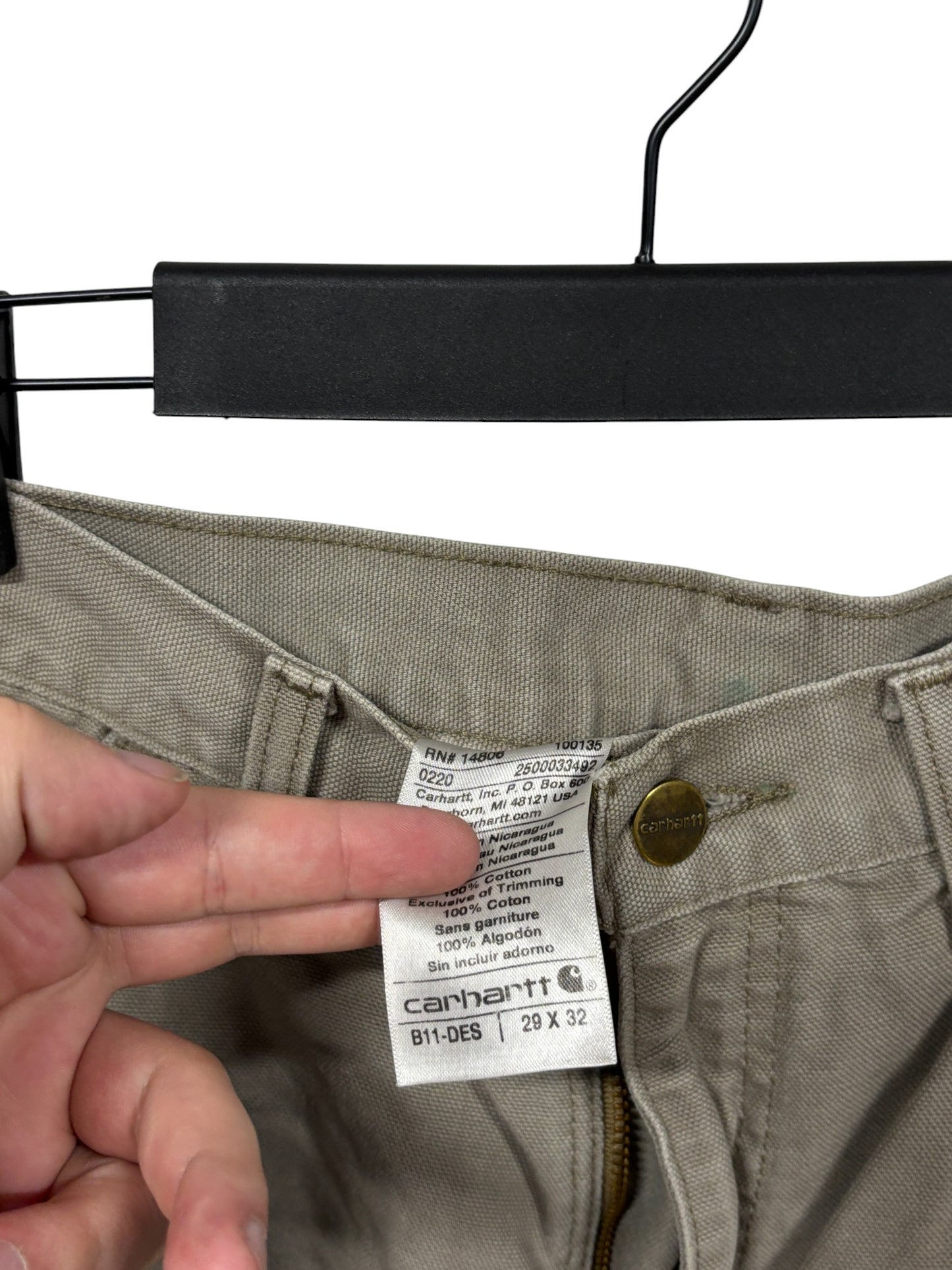 Carhartt Brown Distressed Work Carpenter Pants Size 29x32