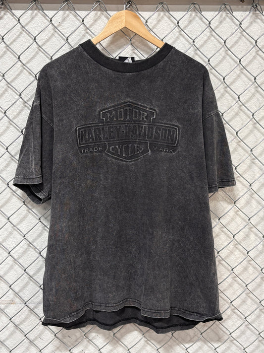 Vintage Harley Davidson Washed Black Sturgis South Dakota Biker Tee Size XL