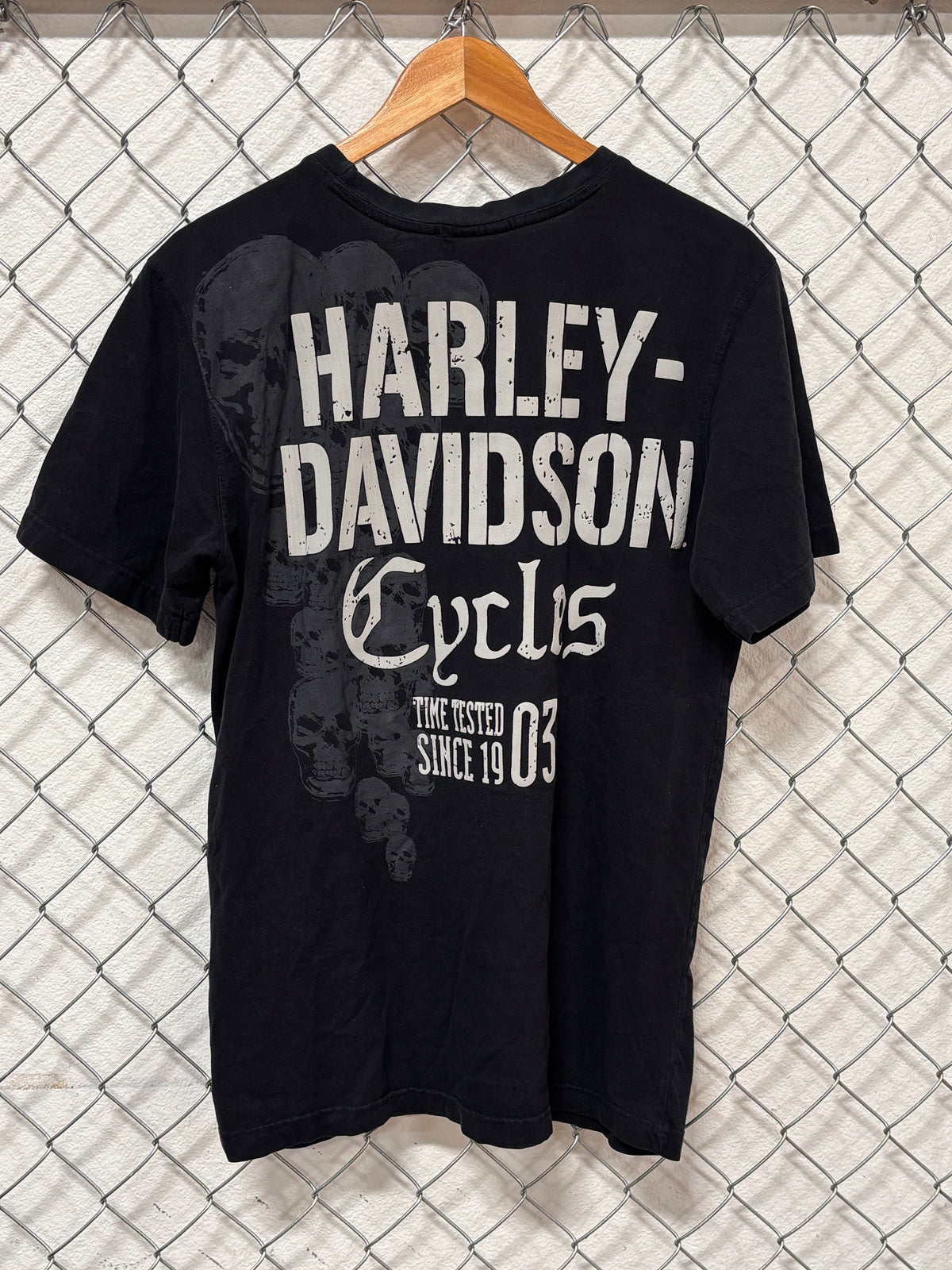 Harley Davidson Cycles Skull Biker Graphic Tee Size Medium