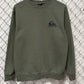 Y2K Quiksilver Classic Logo Green Crewneck Sweater Size Small