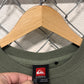 Y2K Quiksilver Classic Logo Green Crewneck Sweater Size Small