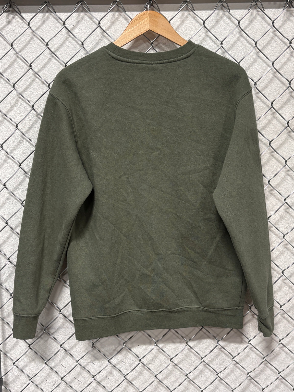 Y2K Quiksilver Classic Logo Green Crewneck Sweater Size Small