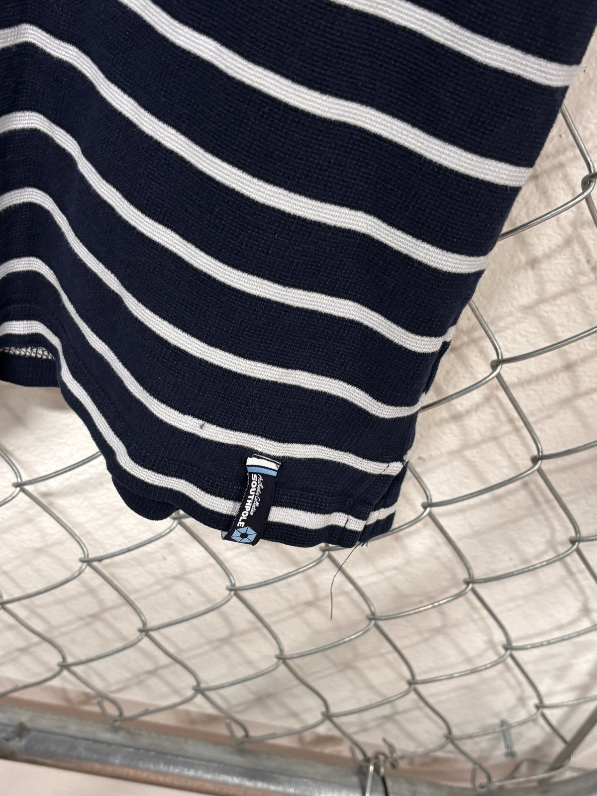 Y2K South Pole Classic Logo Striped Polo Shirt Size Large