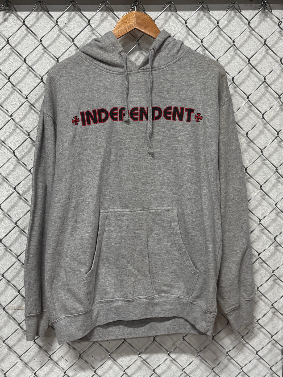 Y2K Independent Skate Company Classic Logo Indy Cross Grey Hoodie Size Large