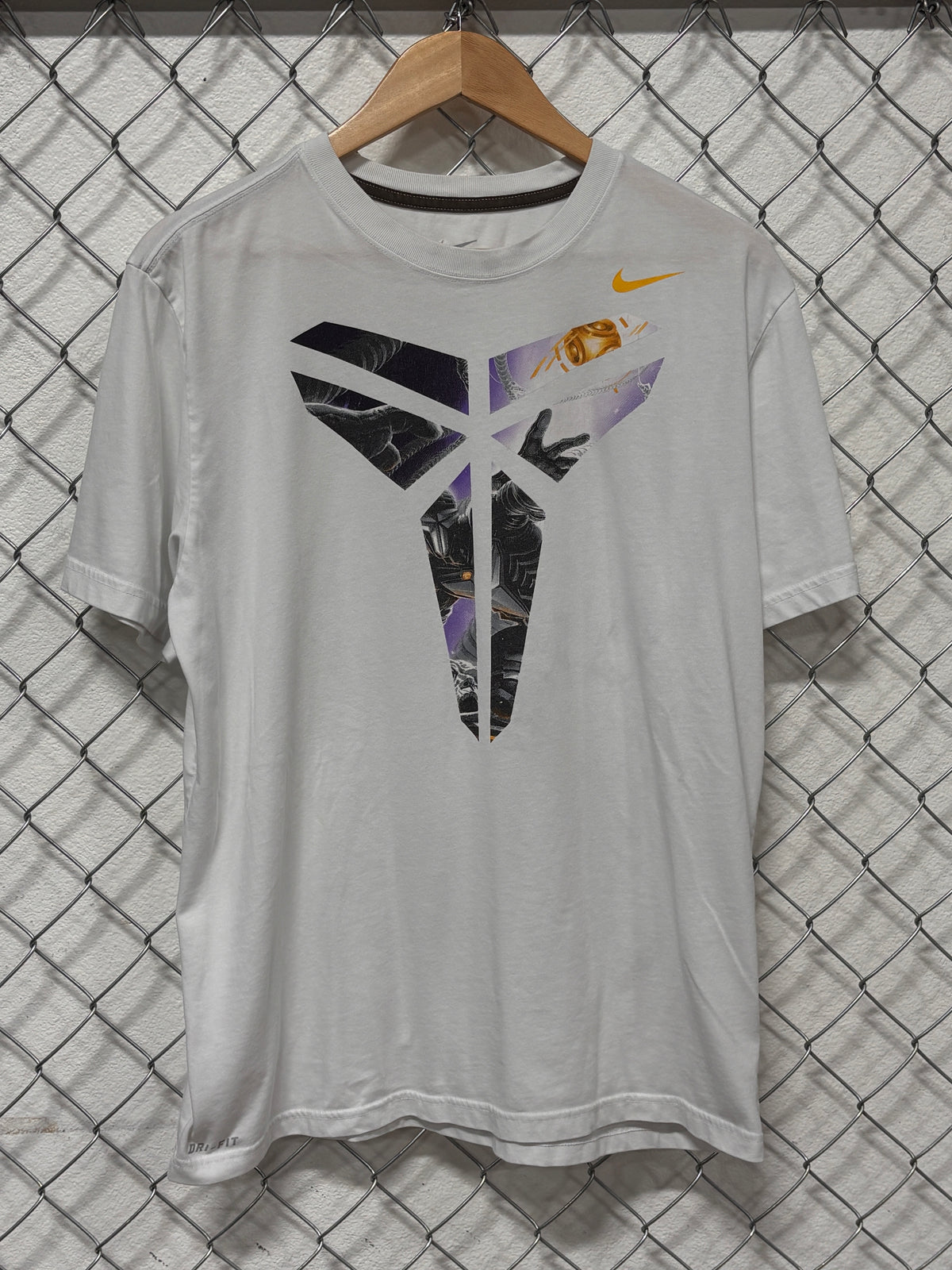 Nike Kobe Bryant Mamba Logo White Dri Fit Tee Size Large