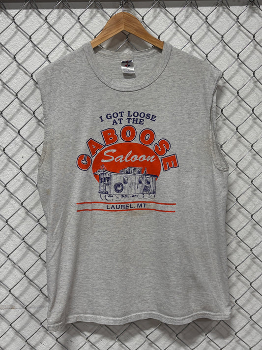 Vintage 90's Caboose Saloon Laurel Montana Tank Top Shirt Size Large