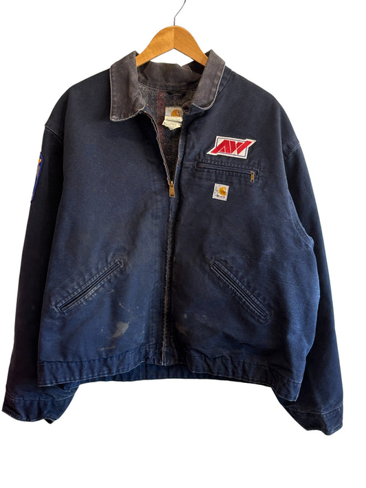Vintage Carhartt Dark Navy J01 DNY Detroit Work Jacket Size 54 XXL