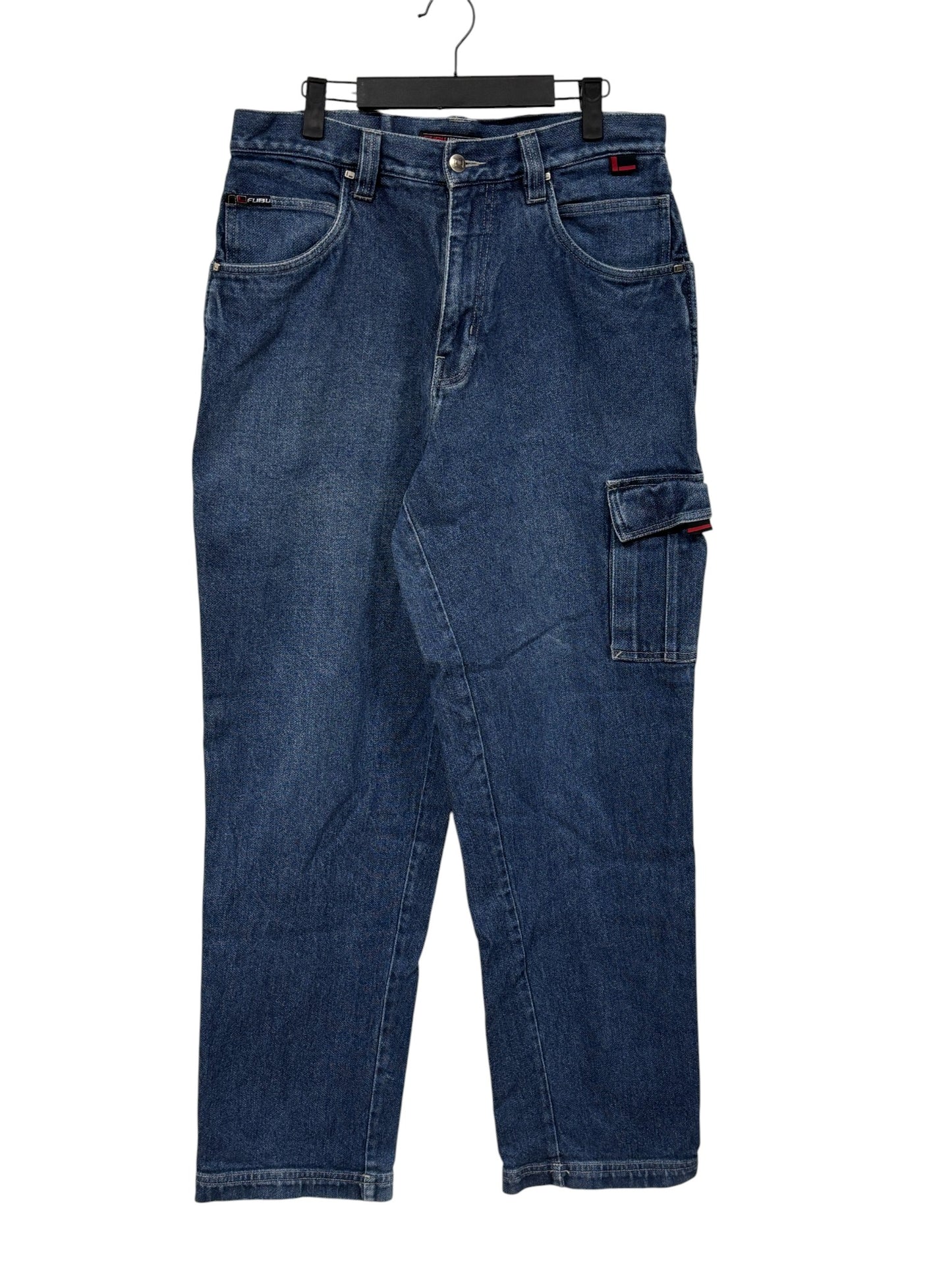 Vintage Y2K FUBU Denim Baggy Cargo Jeans Size 34x34