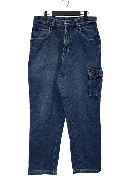 Vintage Y2K FUBU Denim Baggy Cargo Jeans Size 34x34