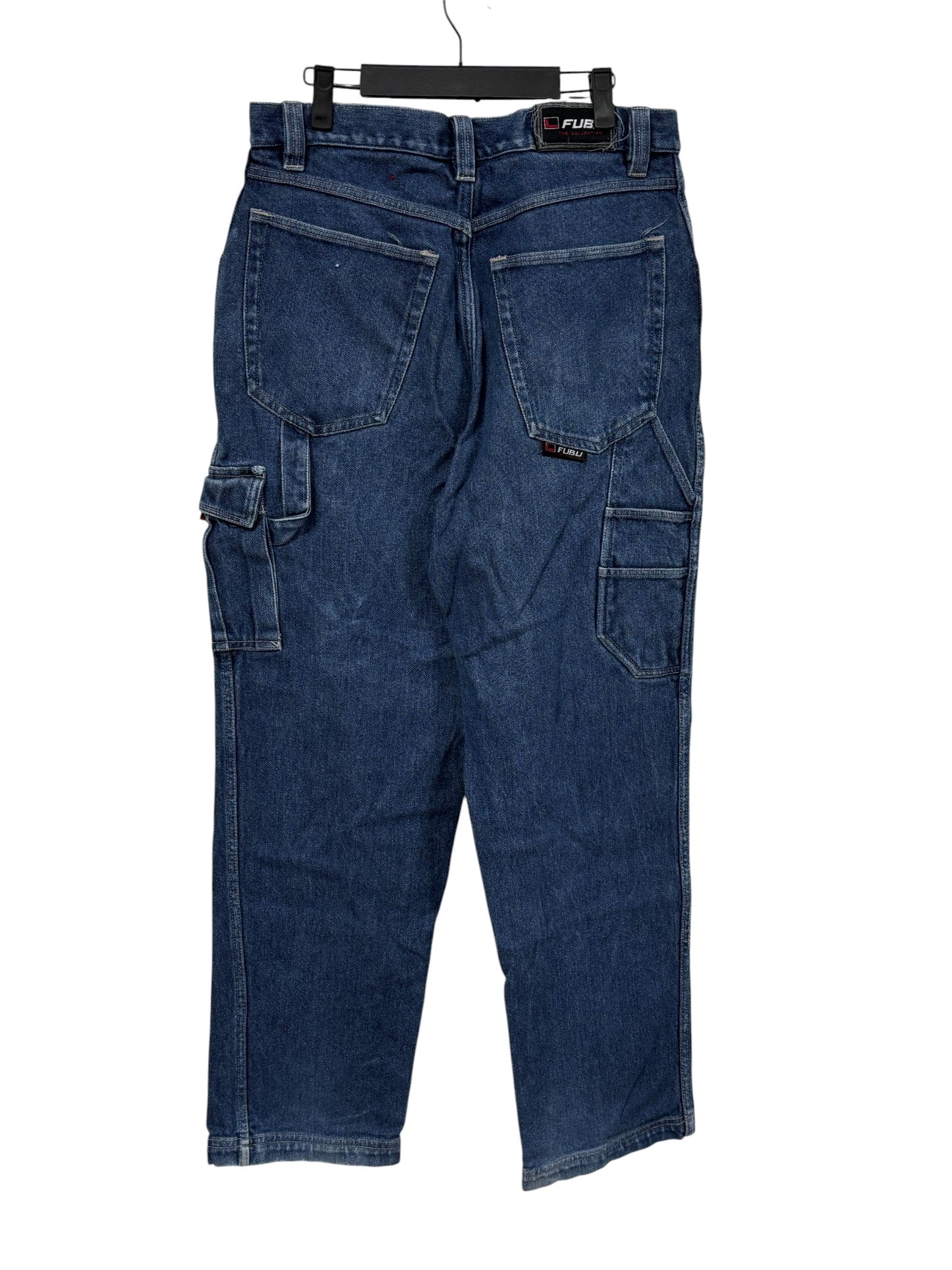 Vintage Y2K FUBU Denim Baggy Cargo Jeans Size 34x34