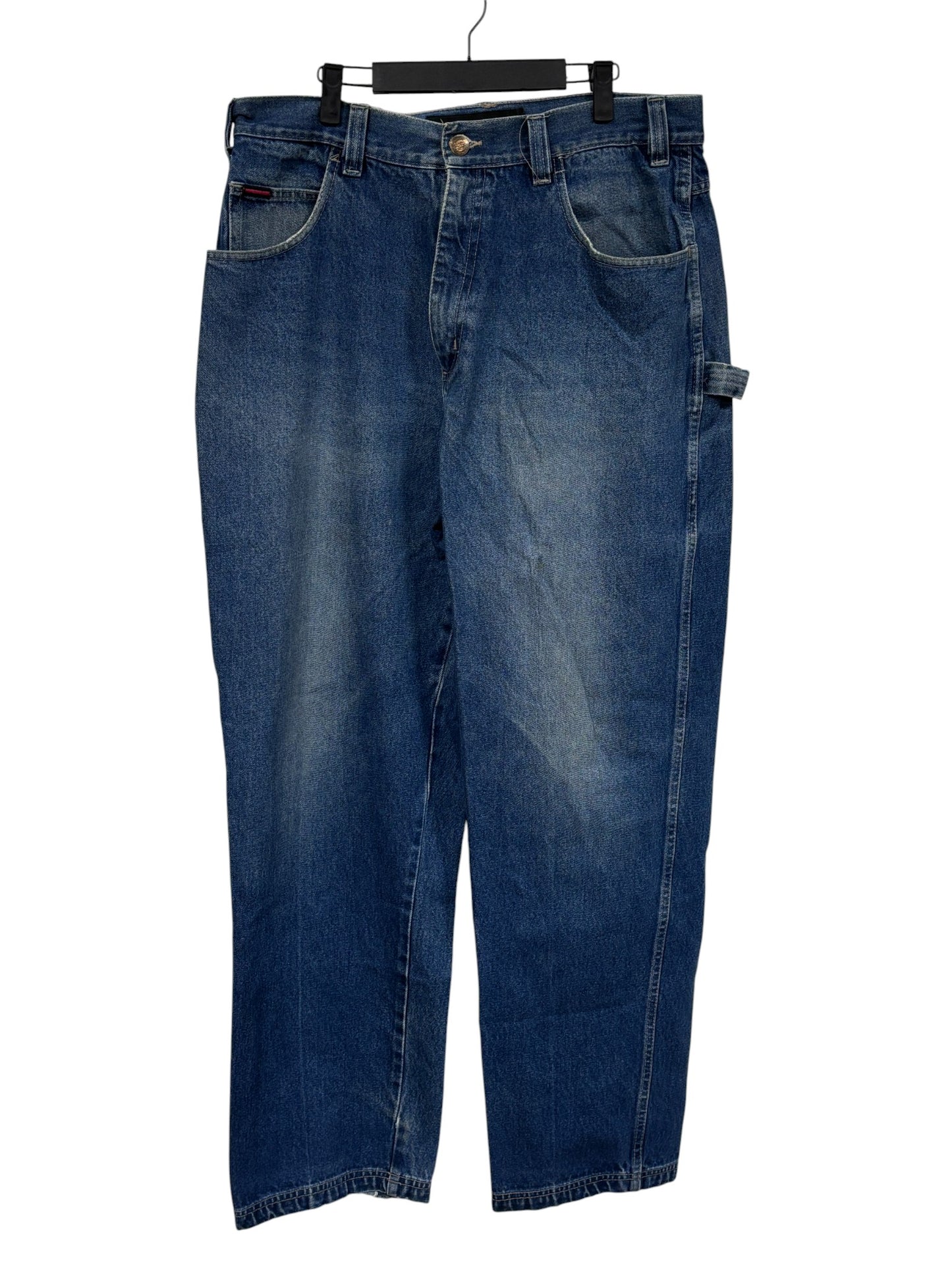 Vintage Y2K FUBU Denim Baggy Cargo Jeans Size 36x34