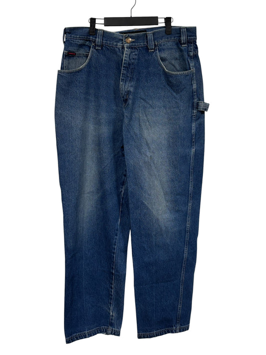 Vintage Y2K FUBU Denim Baggy Cargo Jeans Size 36x34
