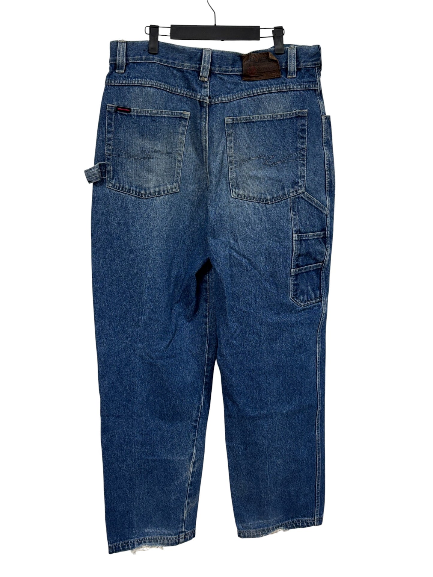 Vintage Y2K FUBU Denim Baggy Cargo Jeans Size 36x34