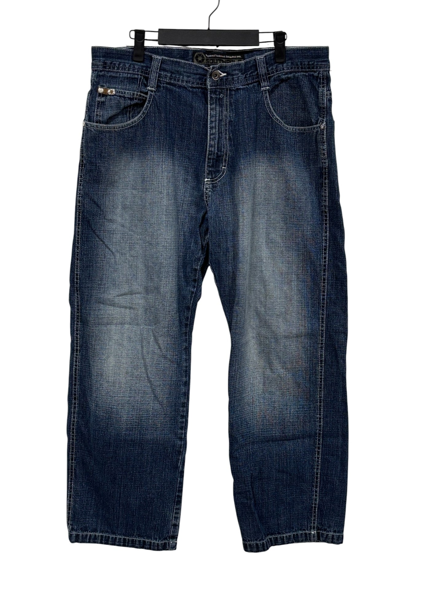 Vintage Y2K South Pole Dark Wash Baggy Denim Jeans Size 36x34
