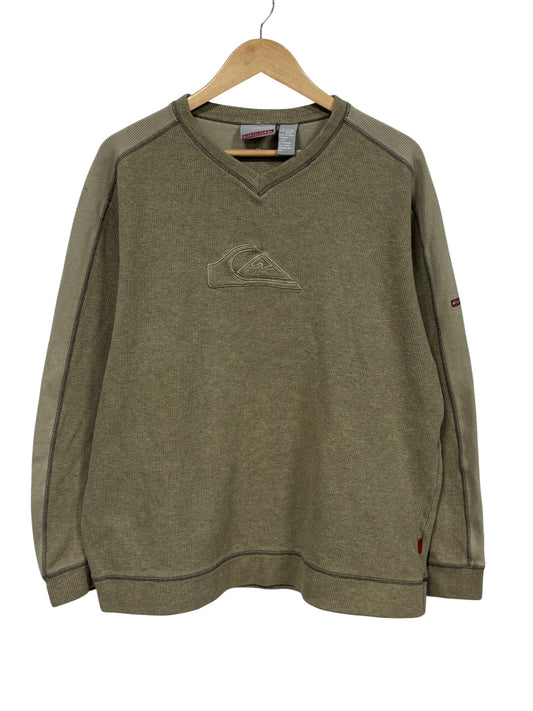 Vintage Y2K Quiksilver Brown Classic Logo Sweater Size XL