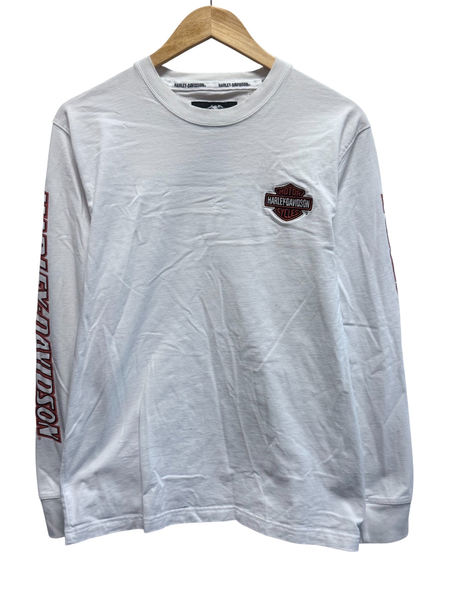 Harley Davidson White Long Sleeve Classic Logo Shirt Size Medium