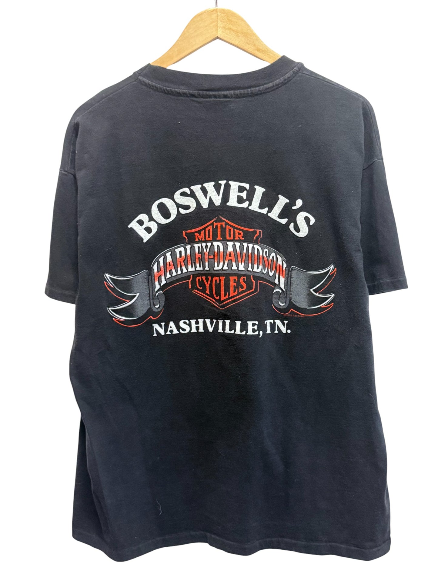 Vintage 90's Harley Davidson Bad Boy Nashville Biker Graphic Tee Size XL