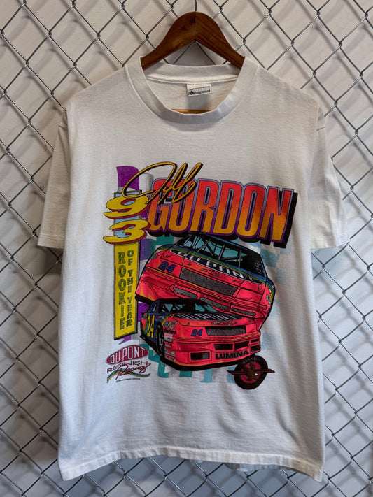 Vintage NASCAR Jeff Gordon Rookie of the Year Racing Graphic Tee Size Large