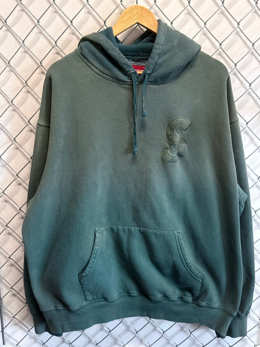 Supreme Tonal Green S Logo Hoodie Size XL
