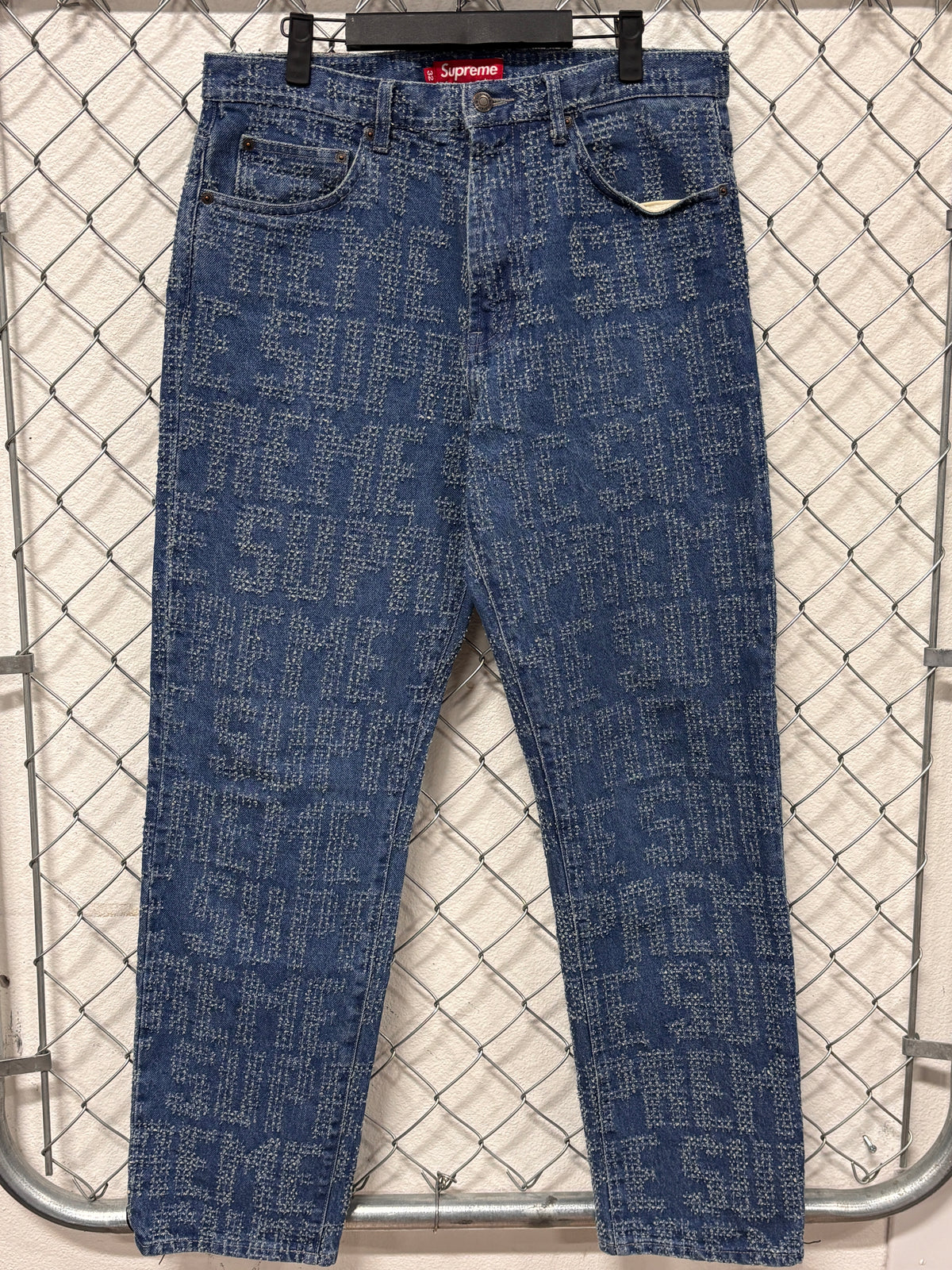 Supreme FW23 Needle Punch Denim Jeans Size 34x31