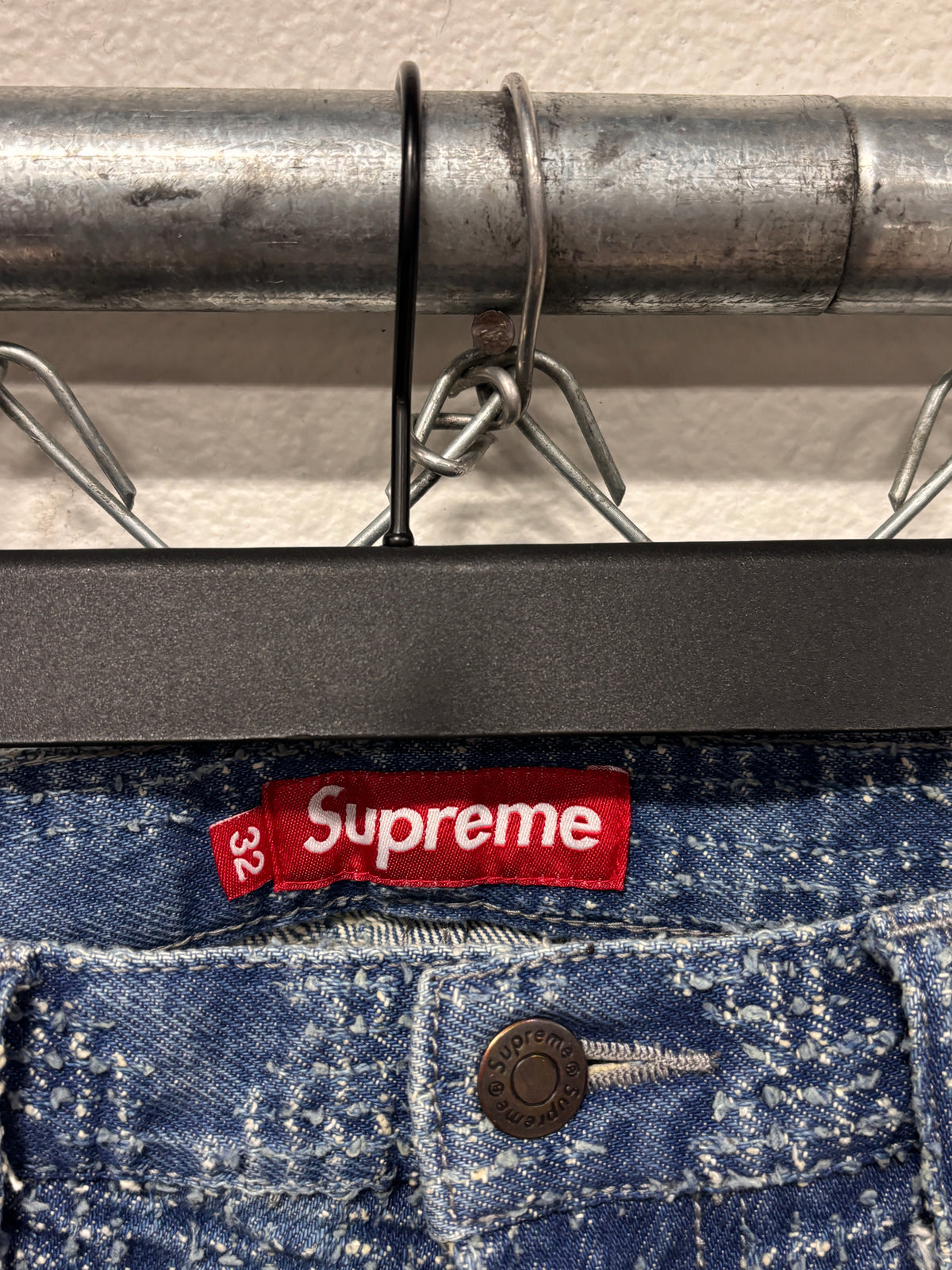 Supreme FW23 Needle Punch Denim Jeans Size 34x31