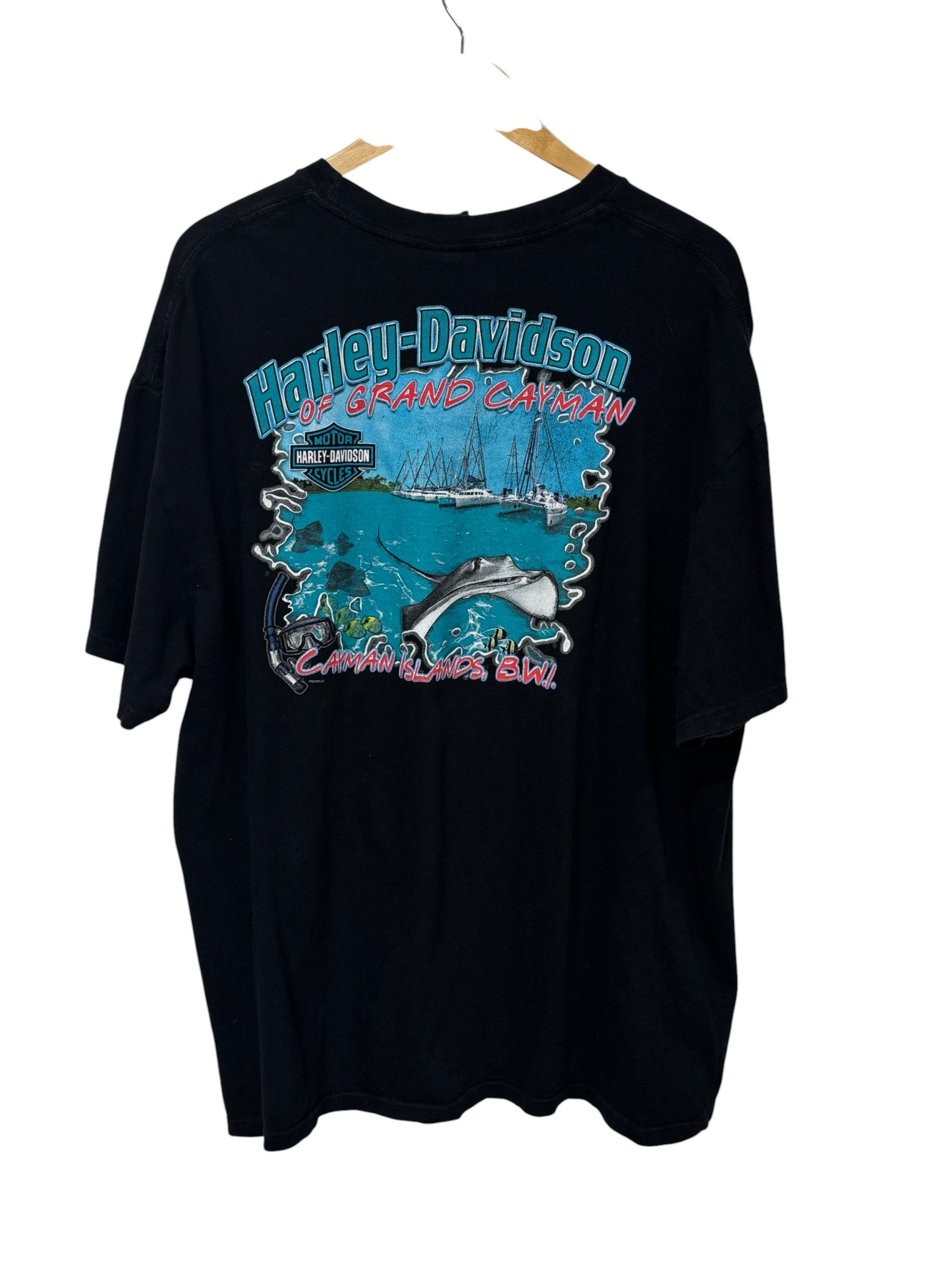 Harley Davidson Cayman Islands Biker Graphic Tee Size XXL