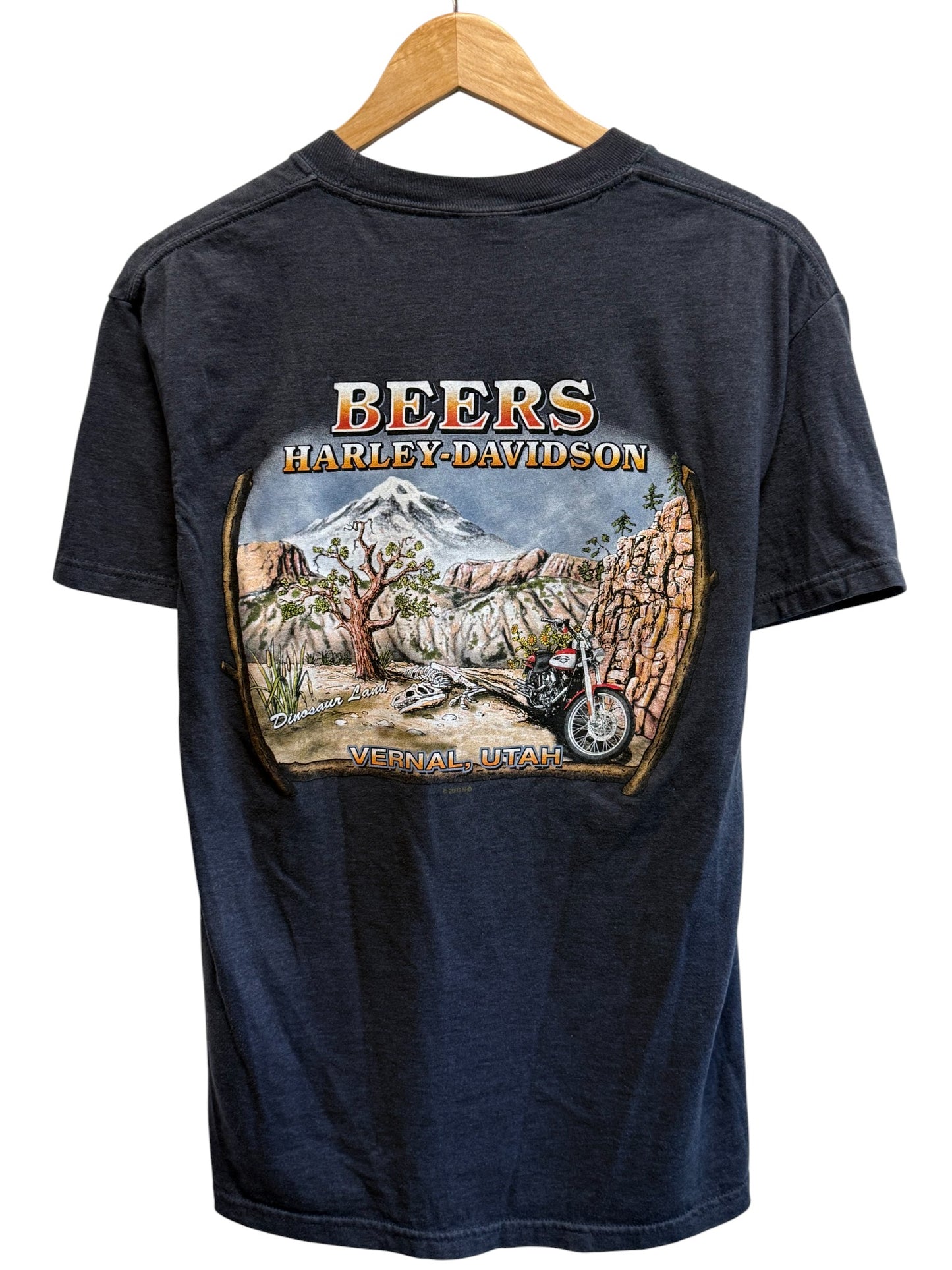 Harley Davidson Beers Vernal Utah Biker Pocket Tee Size Medium