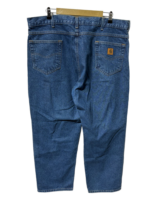 Vintage Carhartt Dark Wash Blue Denim Carpenter Jeans Size 42x30