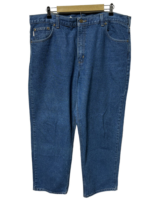 Vintage Carhartt Dark Wash Blue Denim Carpenter Jeans Size 42x30