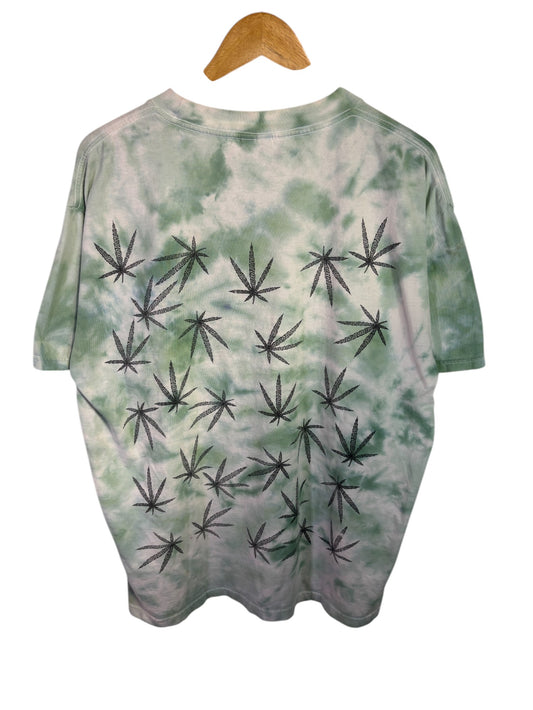 Vintage 90's High Times All Over Print Pot Leaf Graphic Tee Size XL