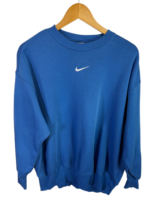 Nike Blue Center Swoosh Crewneck Sweater Size Medium