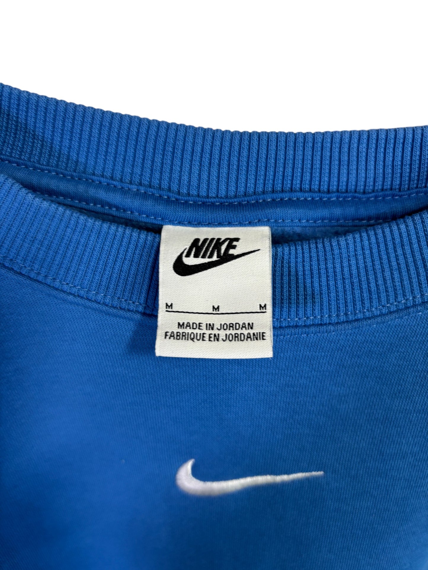 Nike Blue Center Swoosh Crewneck Sweater Size Medium