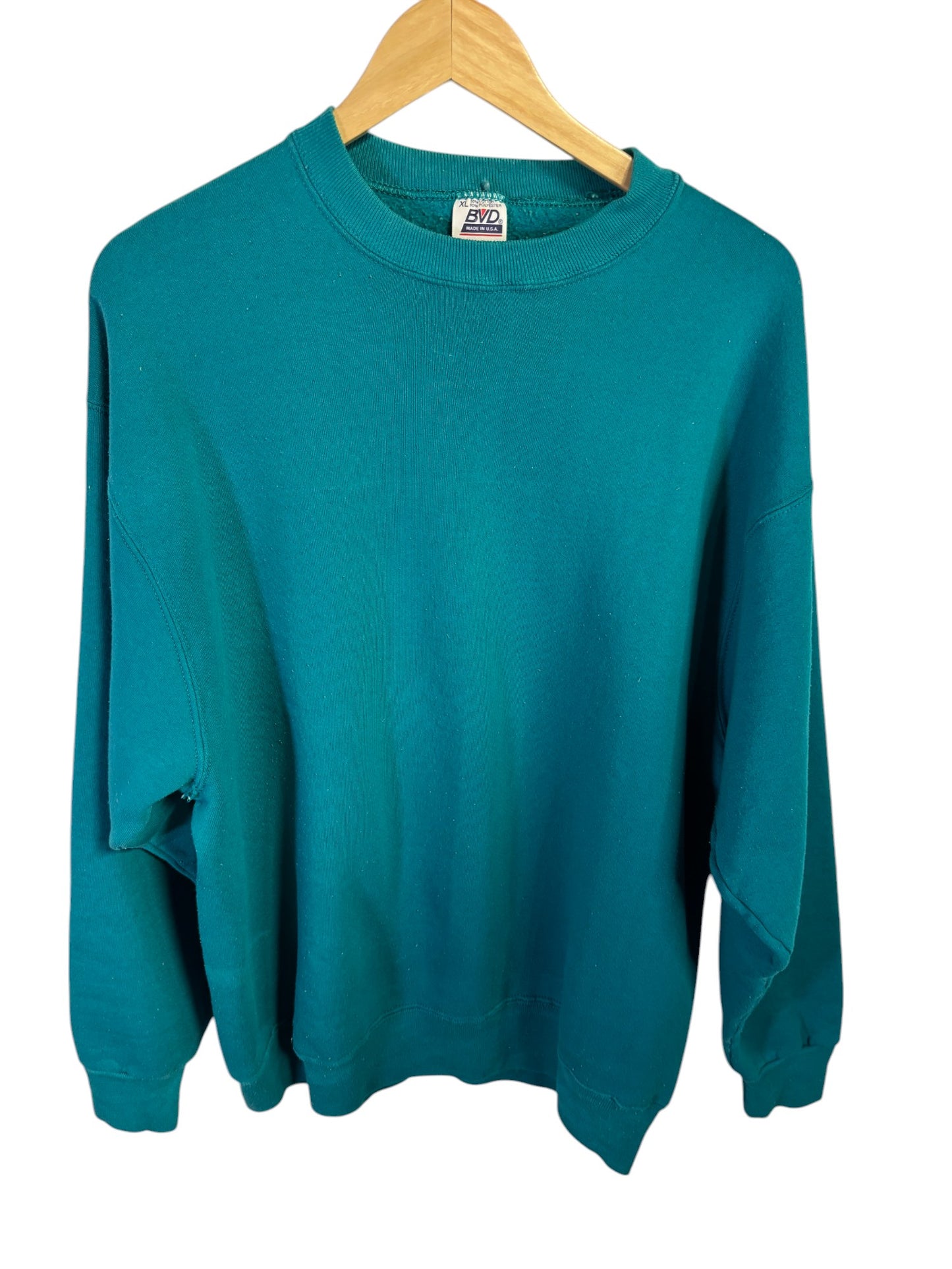 Vintage 90's BVD Teal Blank Crewneck Sweater Size XL