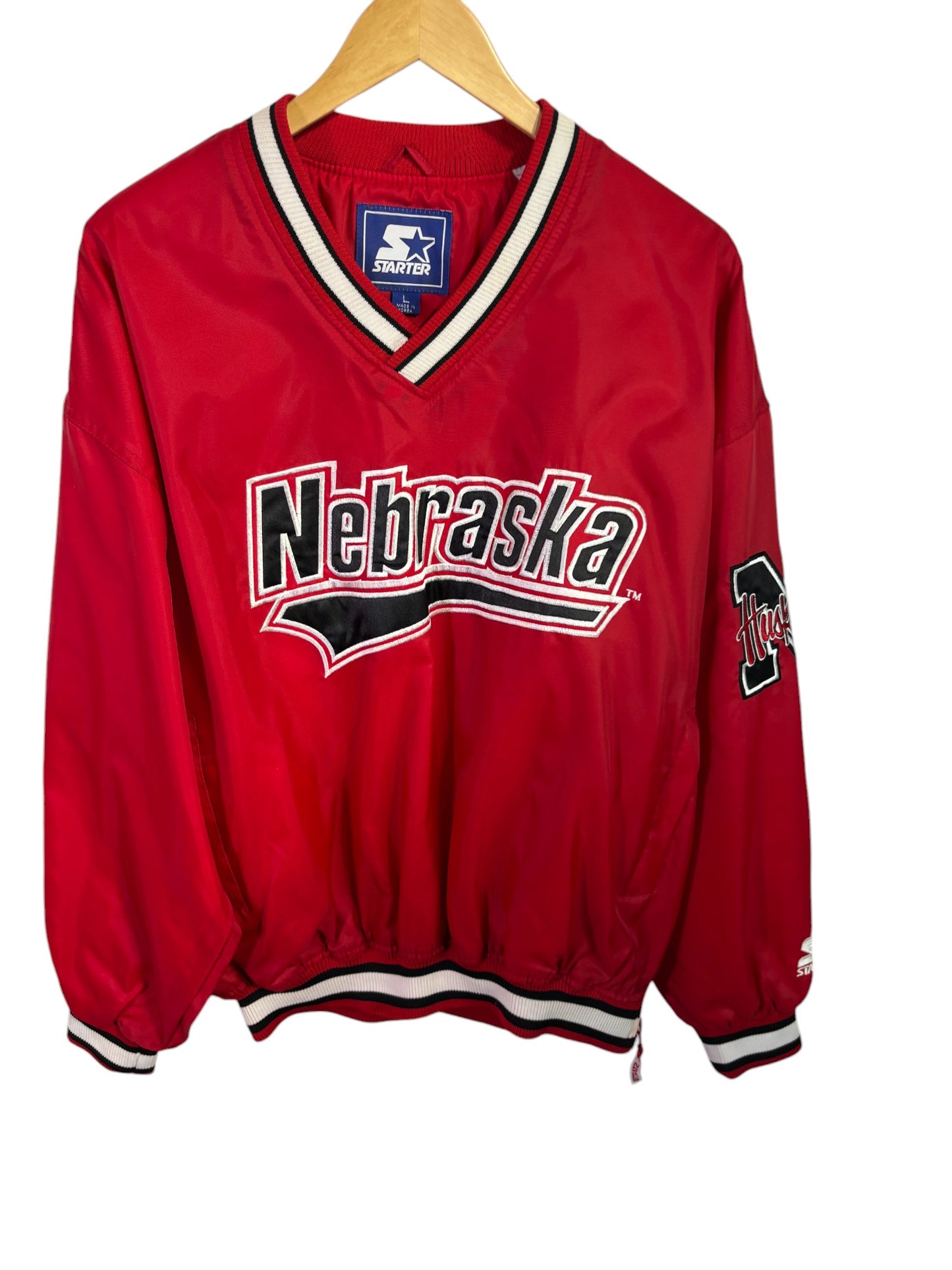 Vintage 90's Starter Nebraska Huskers Pullover Windbreaker Jacket Size Large