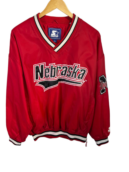 Vintage 90's Starter Nebraska Huskers Pullover Windbreaker Jacket Size Large