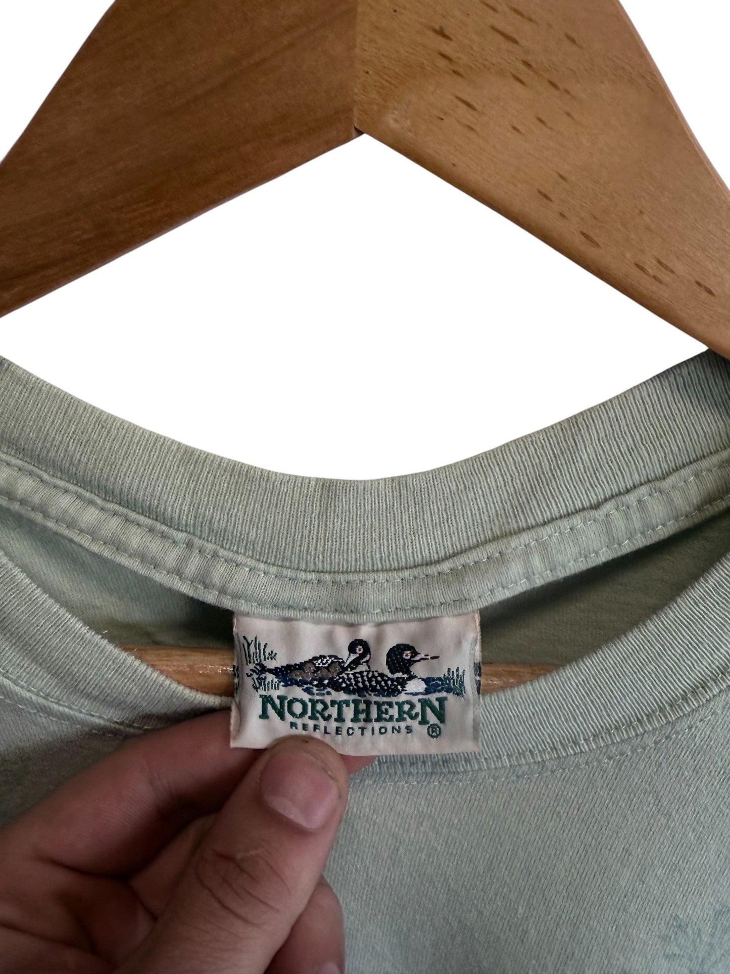 Vintage 90's Mushroom Wildflowers Nature Graphic Tee Size Large