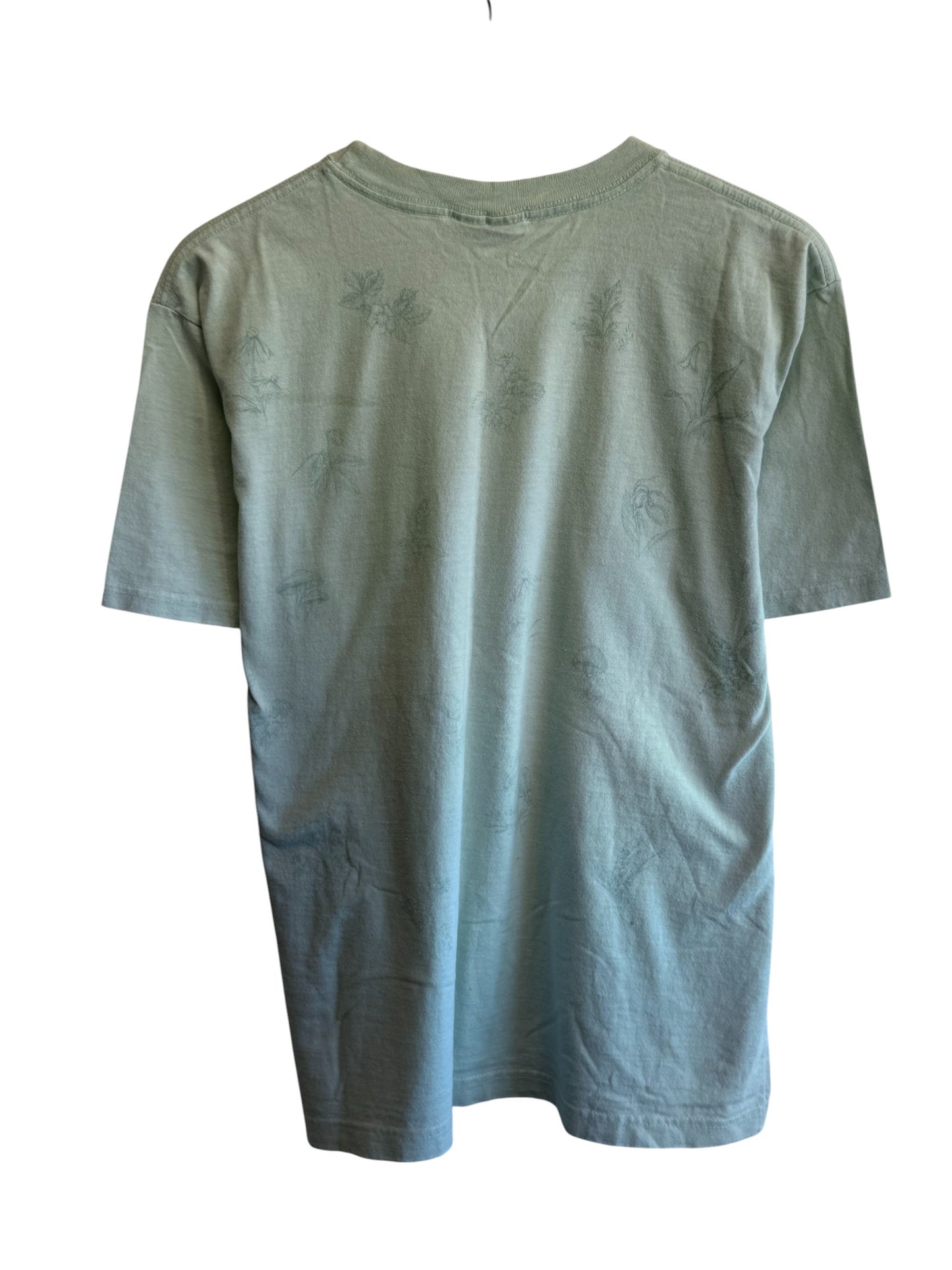 Vintage 90's Mushroom Wildflowers Nature Graphic Tee Size Large