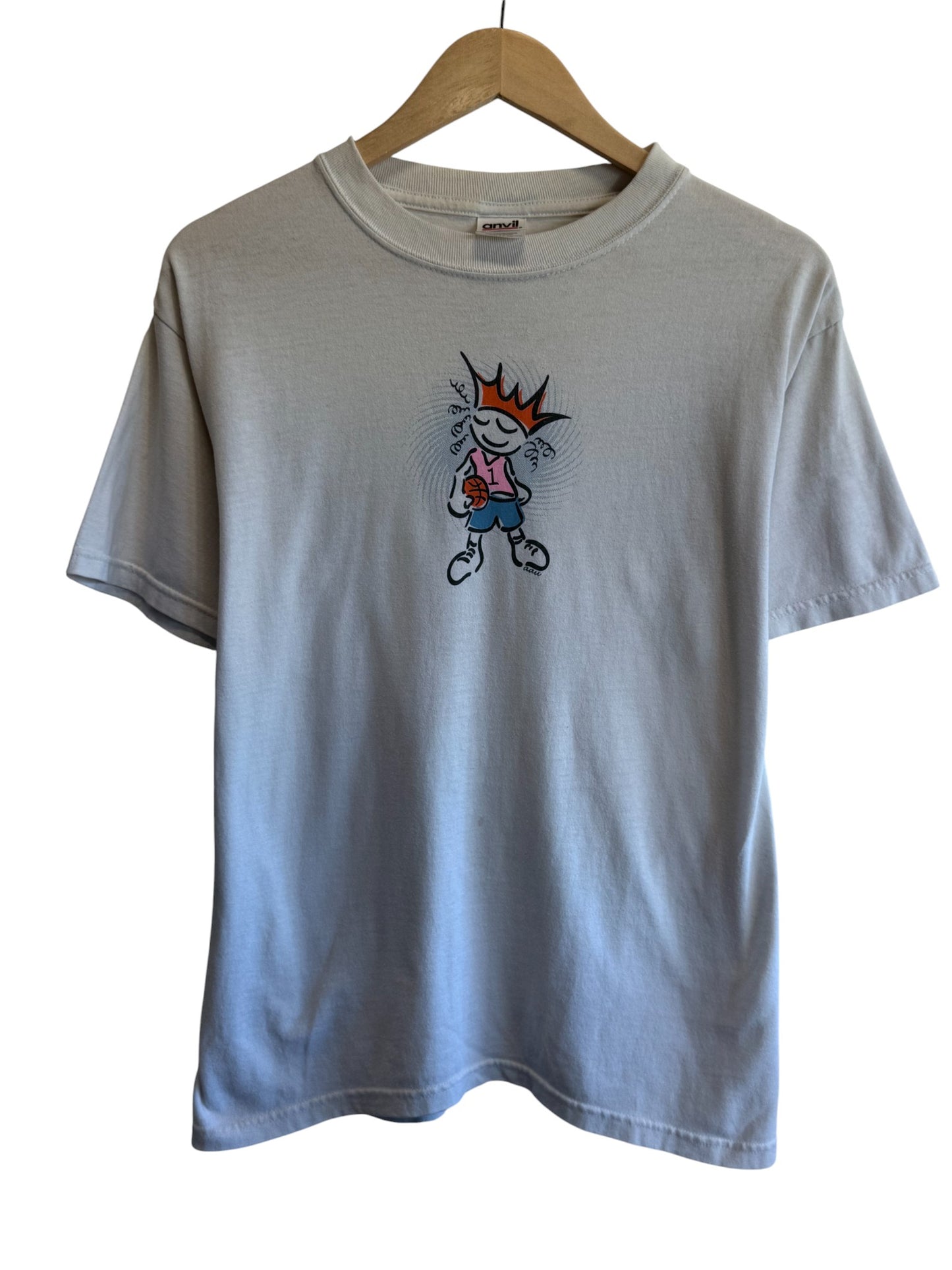 Vintage 90's Queen of the Court Basketball Cartoon Graphic Tee Size Medium