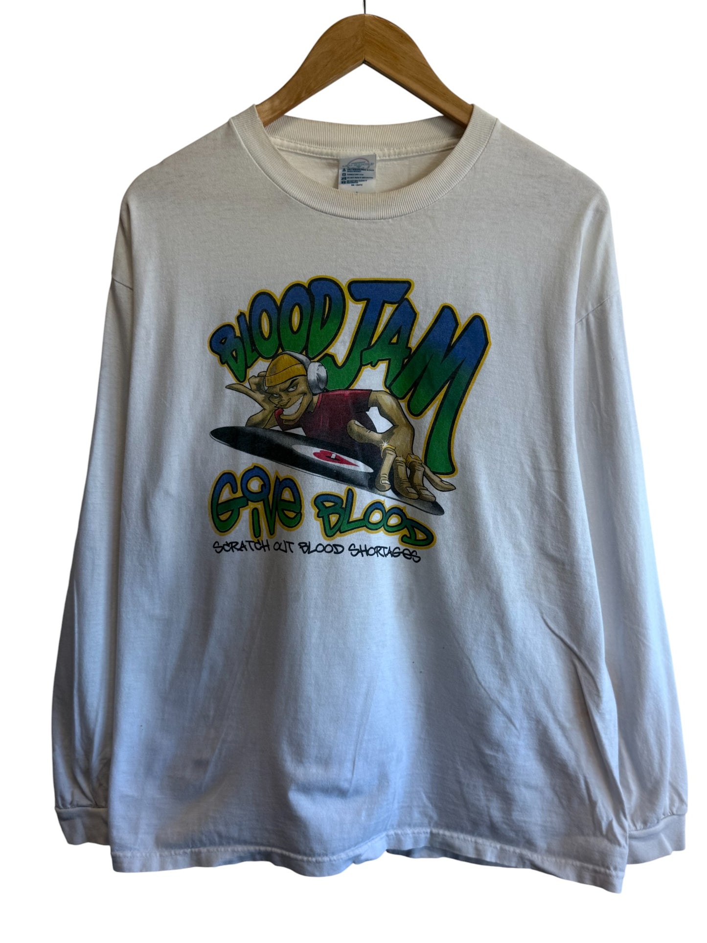 Vintage 90's Blood Jam Blood Drive Long Sleeve Shirt Size Large