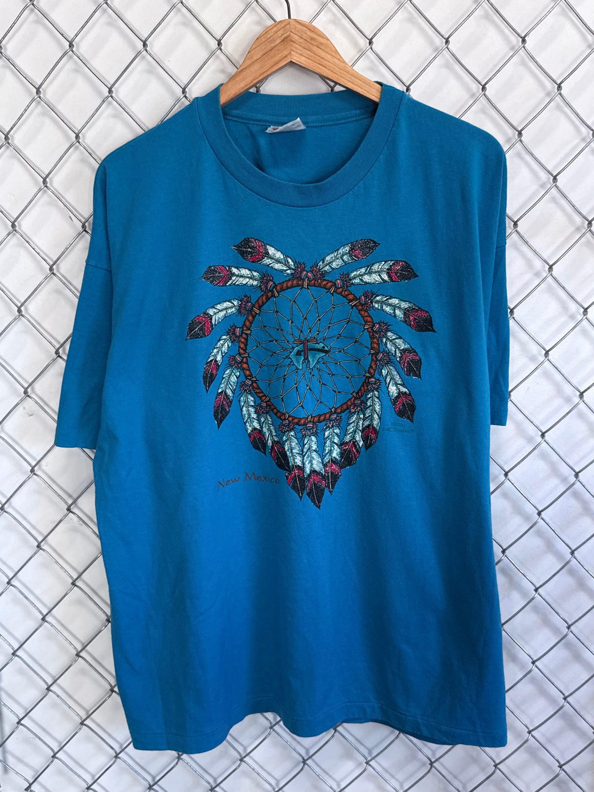 Vintage 80's New Mexico Native American Dreamcatcher Art Graphic Tee Size XXL
