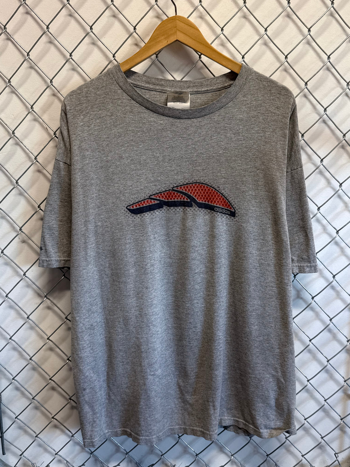 Vintage 90's Adidas Classic Logo Grey Tee Size XL