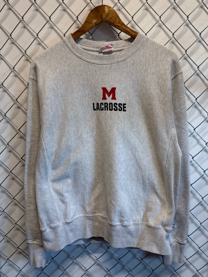 Champion Reverse Weave Lacrosse Grey Sweater Size Medium