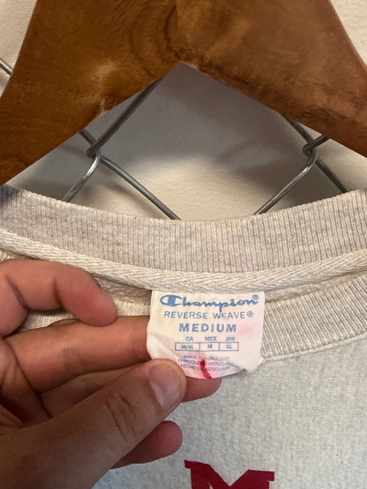 Champion Reverse Weave Lacrosse Grey Sweater Size Medium