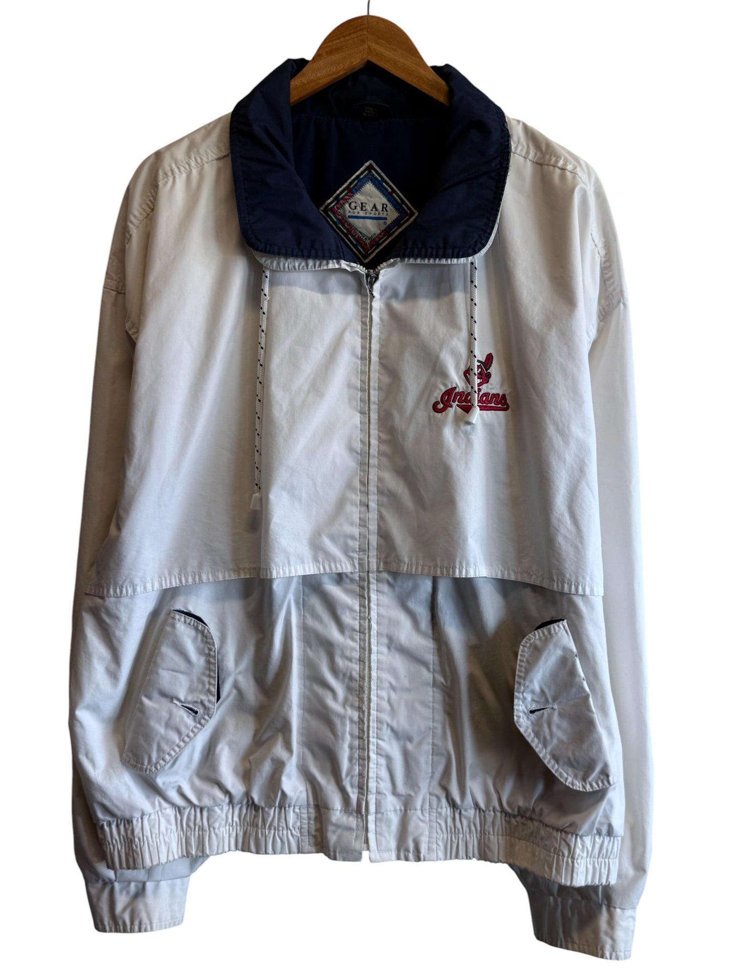 Vintage 90's Cleveland Indians Baseball Zip Up Jacket Size XXL