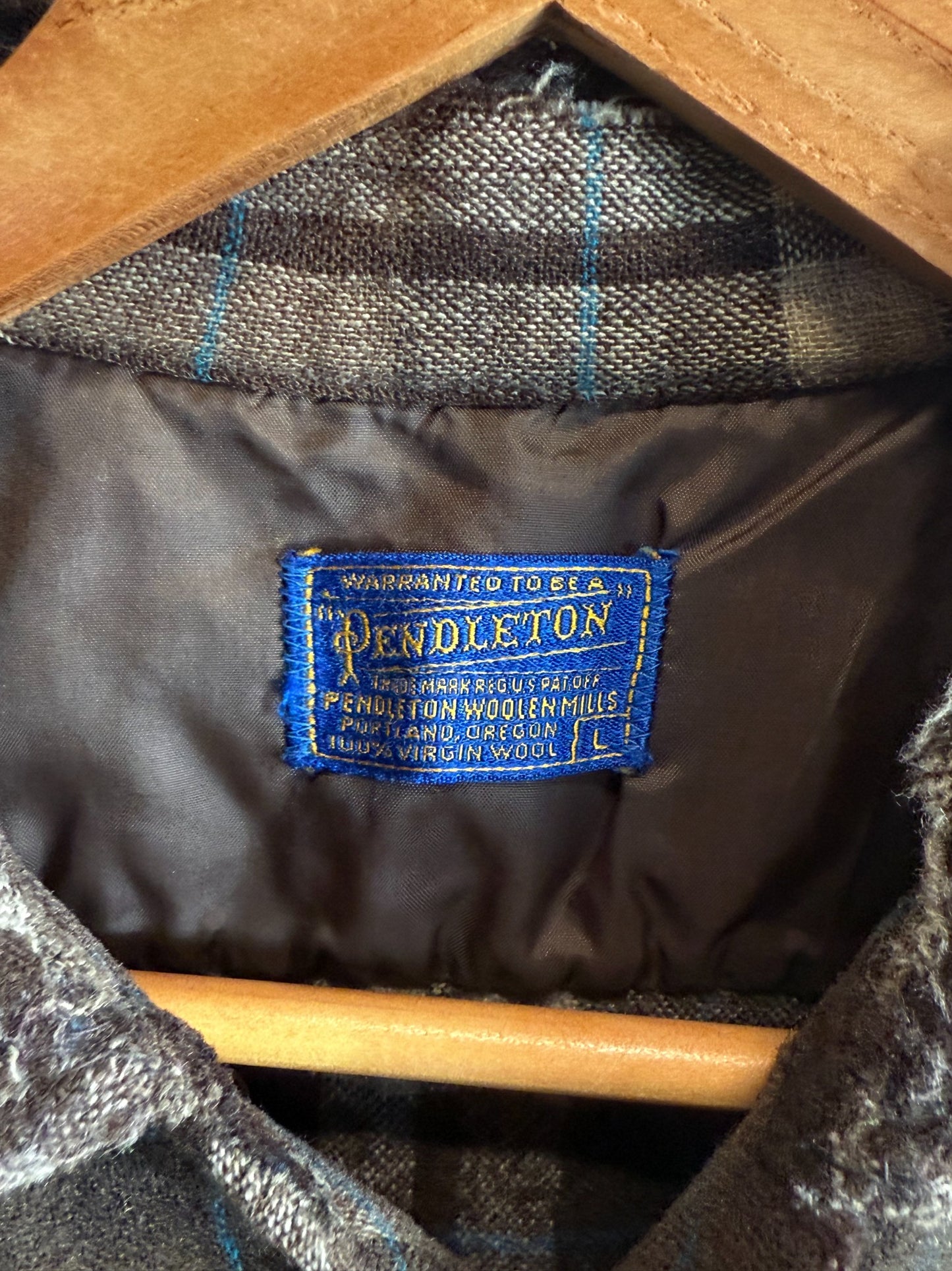 Vintage 70's Pendleton Wool Brown Board Shirt Size Large