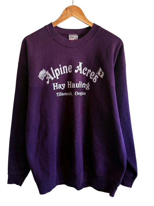 Vintage 90's Alpine Acres Hay Hauling Oregon Sweater Size XL