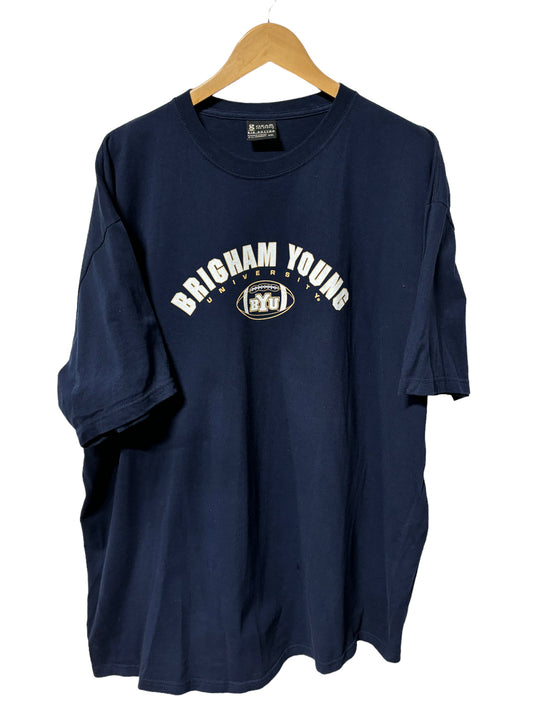 Vintage 00's BYU Brigham Young Football Graphic Tee Size XXL