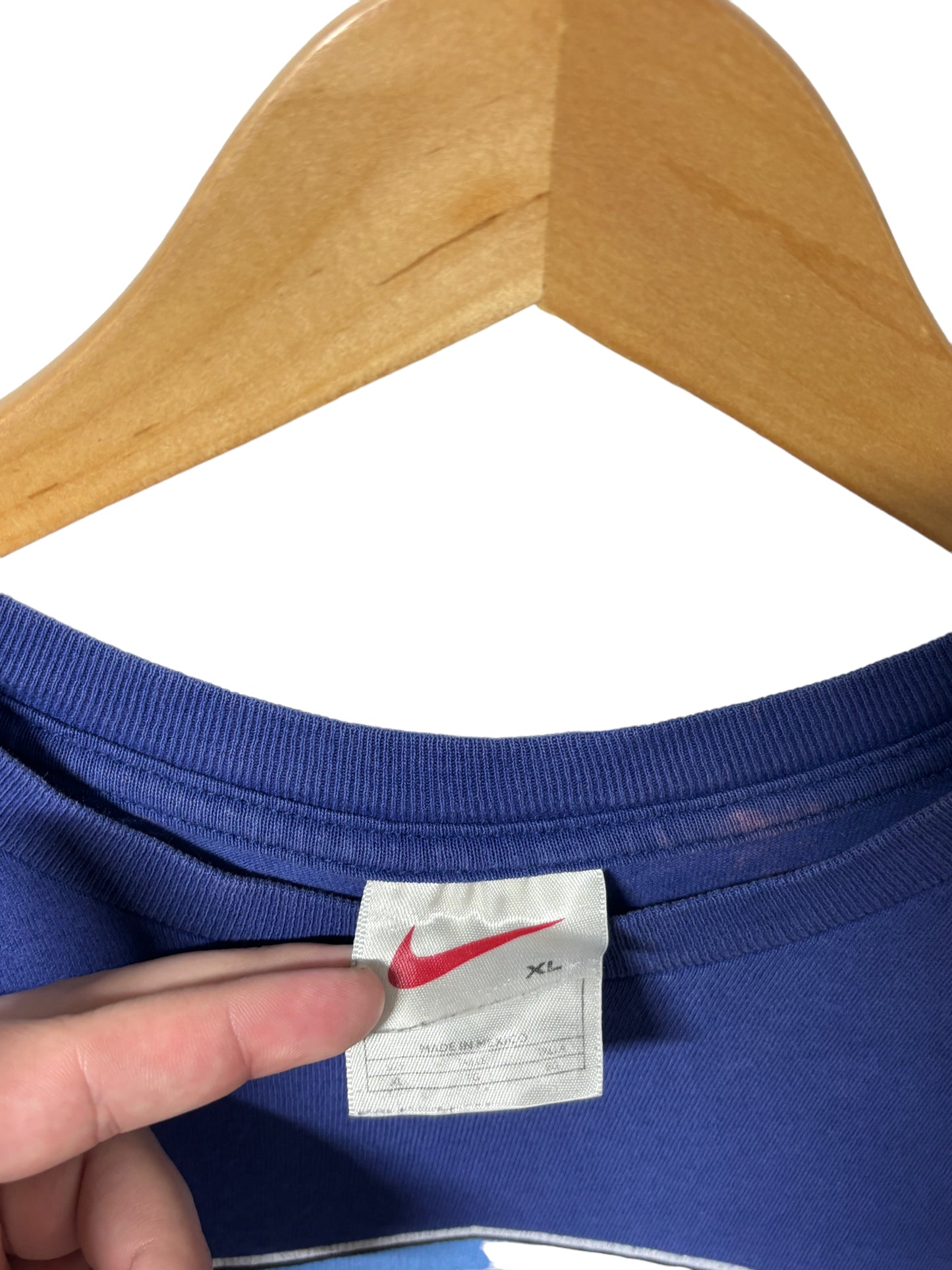 Vintage 90's Nike Logo Distressed Long Sleeve Shirt Size Large